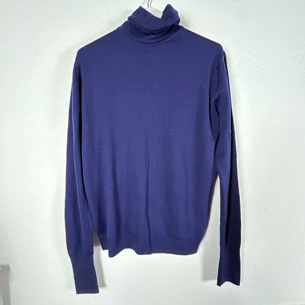 Vintage Viyella Mens Purple Wool Turtleneck Sweater Pullover Made in England